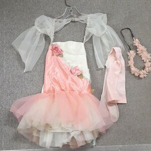 Munchkin costume Pretty in pink Curtain Call /leotard, size 6C/headpiece